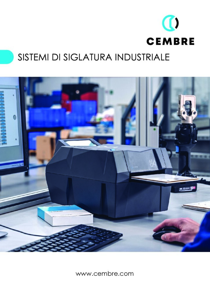 Copertina del catalogo Sistemi di siglatura industriale