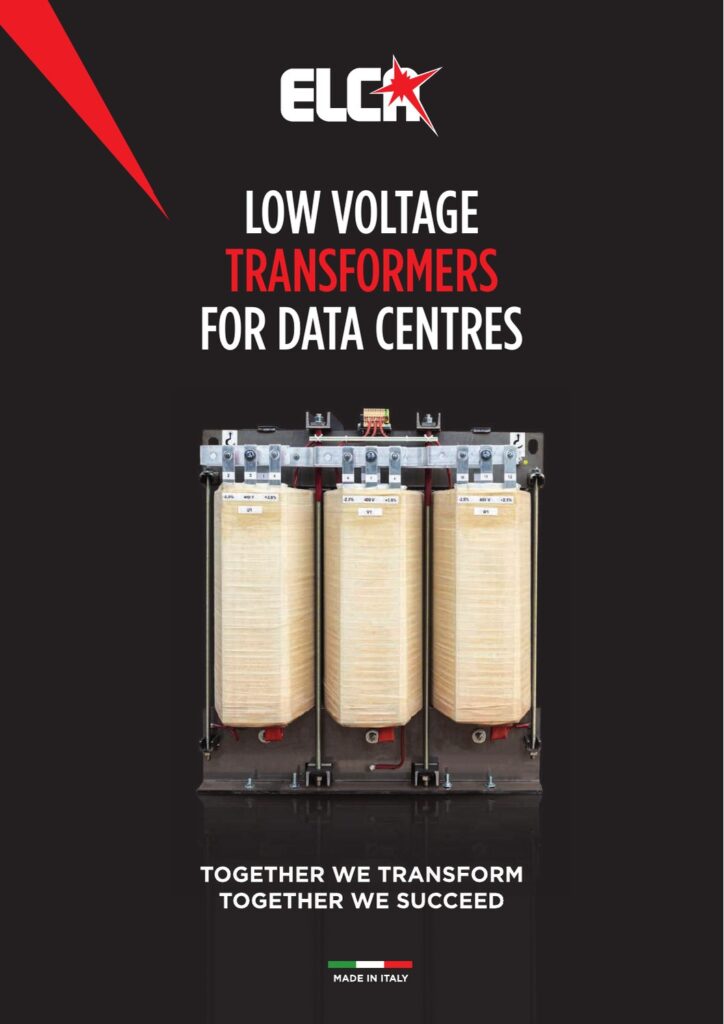 Copertina della brochure Trasformatori per data center ELCA